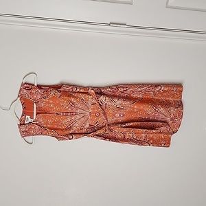 Talbots  Dress orange print Size 8 ex cond lined
